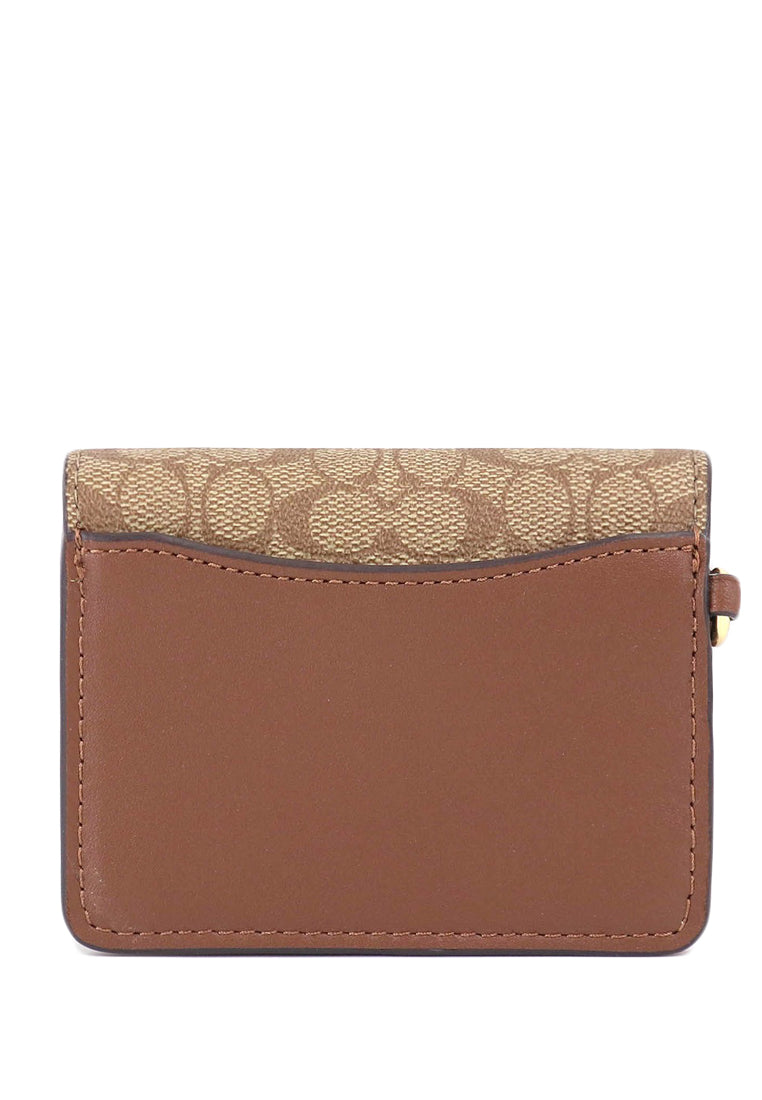 Coach Boxed Mini Wallet On A Chain In Signature Canvas - Brown/Multi
