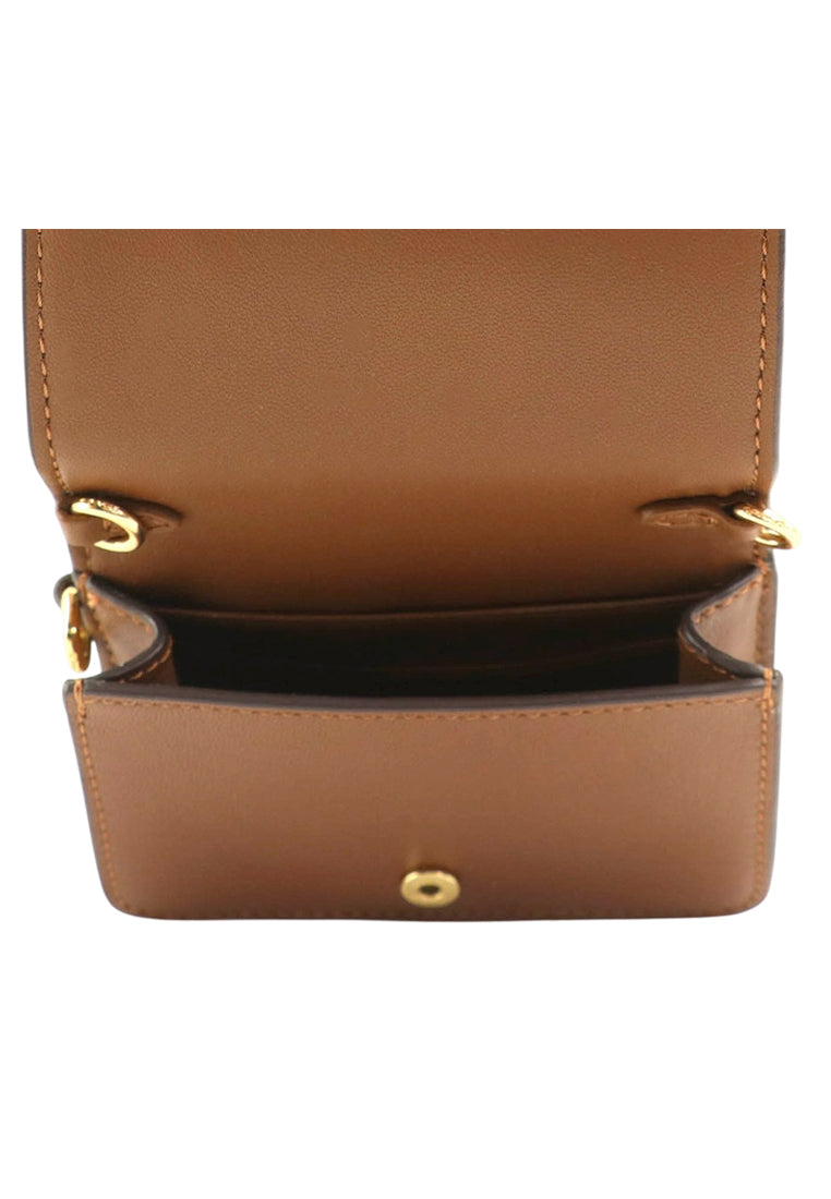 Coach Boxed Mini Wallet On A Chain In Signature Canvas - Brown/Multi