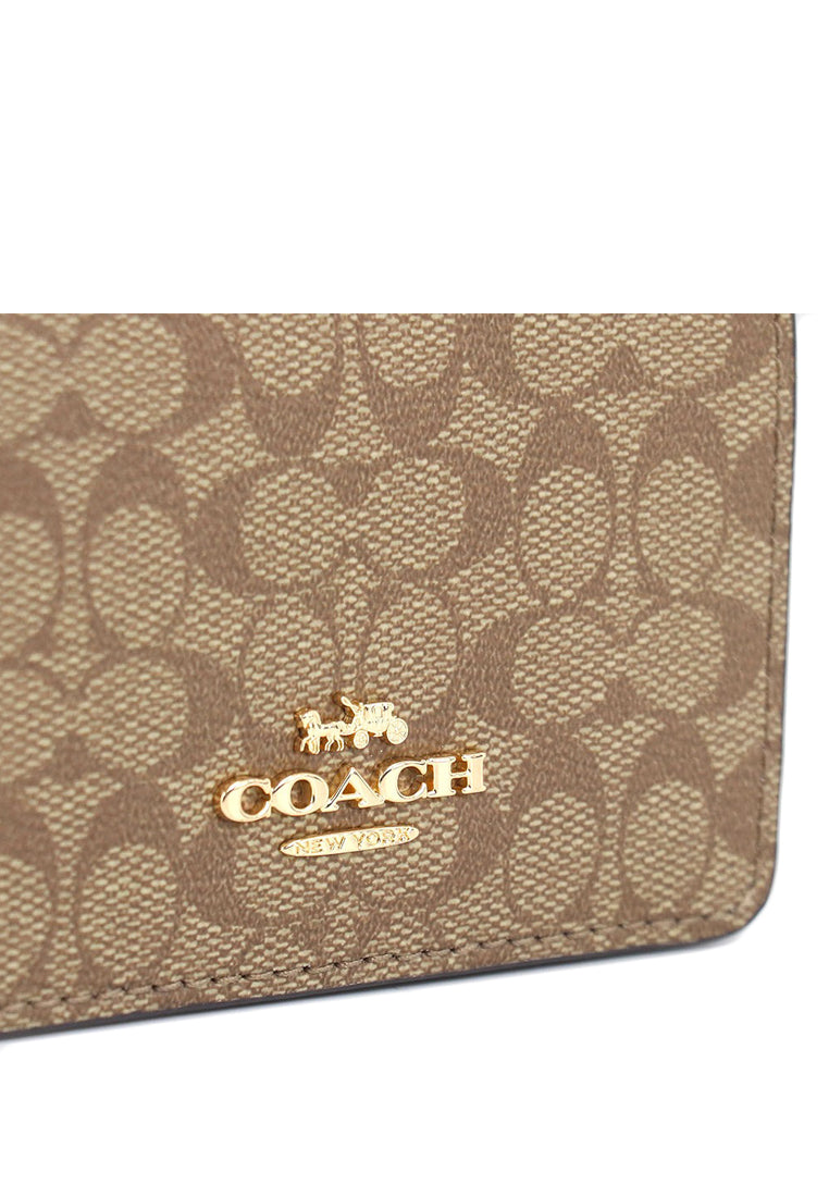 Coach Boxed Mini Wallet On A Chain In Signature Canvas - Brown/Multi