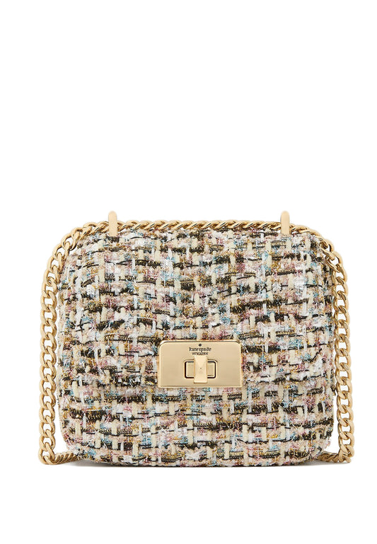 Kate Spade Carey Tinsel Tweed Micro Flap Crossbody Bag - Natural