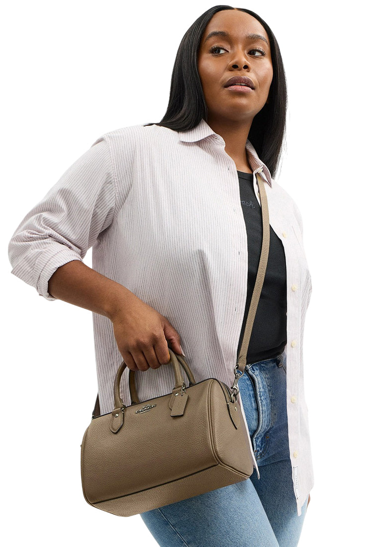 Coach Rowan Satchel Bag - Dark Stone