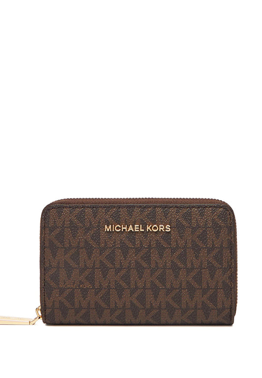 Michael Kors Small Logo and Leather Wallet - Brown/Acorn