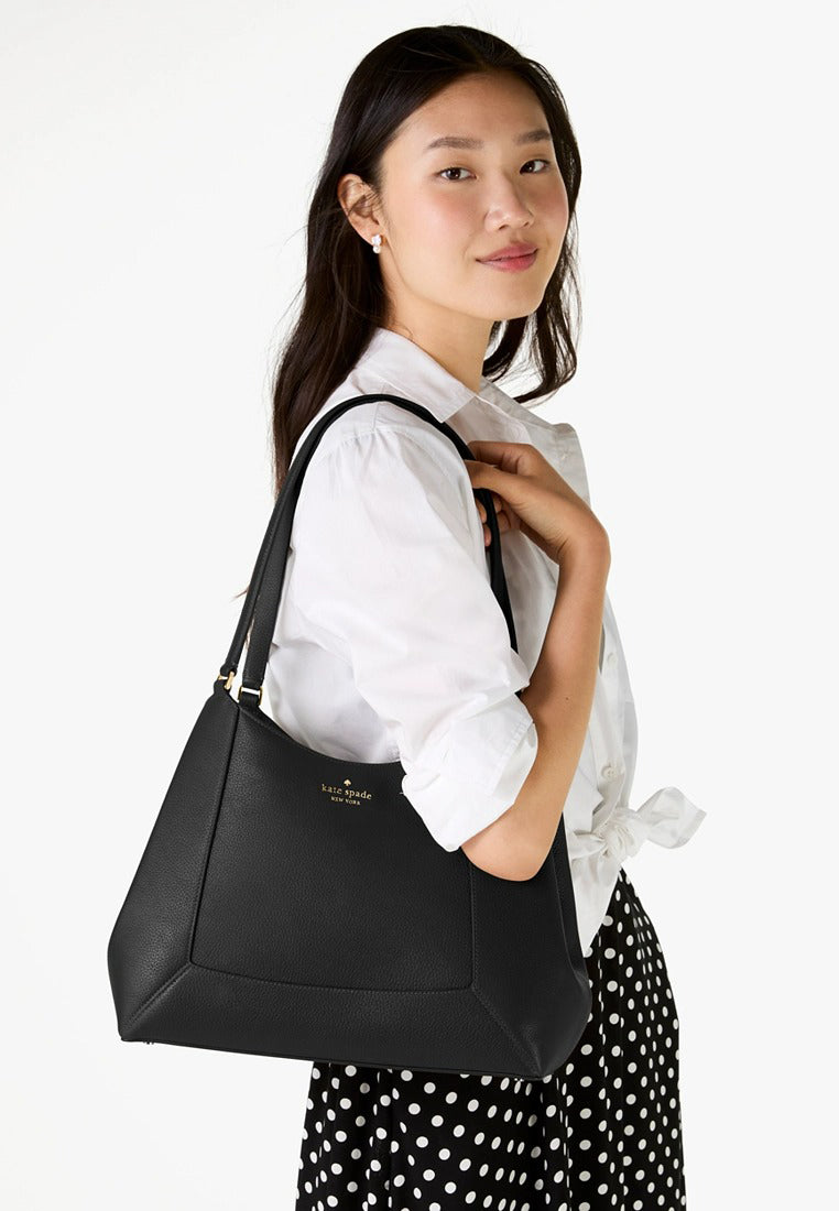 Kate Spade Lena Triple Compartment Shoulder Bag - Black