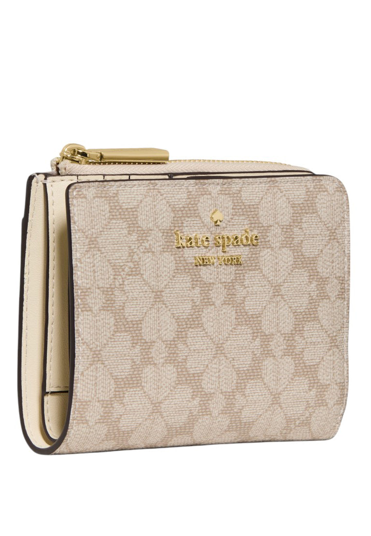 Kate Spade Spade Flower Small L-zip Wallet - Dark Beige/Moon Dust