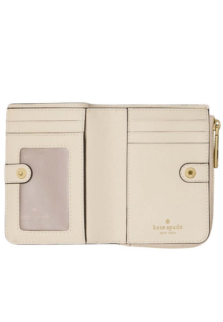 Kate Spade Spade Flower Small L-zip Wallet - Dark Beige/Moon Dust