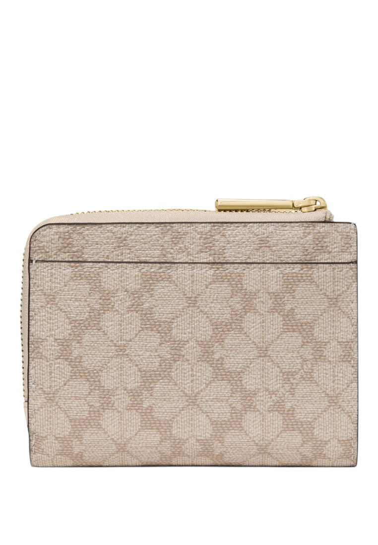 Kate Spade Spade Flower Small L-zip Wallet - Dark Beige/Moon Dust