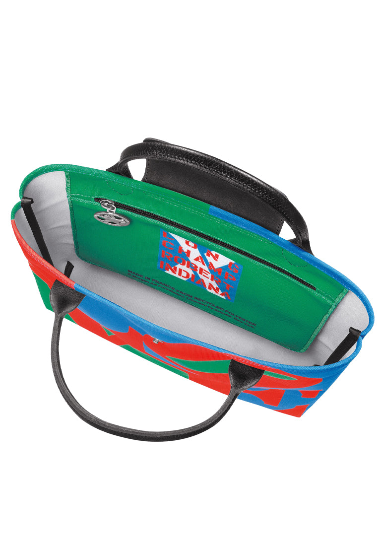Longchamp Robert Indiana Love Top Handle - Green/Blue/Red
