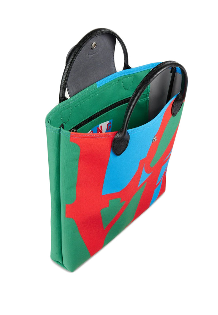 Longchamp Robert Indiana Love Top Handle - Green/Blue/Red