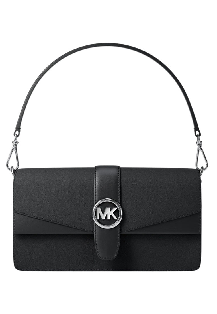 Michael Kors Greenwich Medium Saffiano Leather Convertible Shoulder - Black
