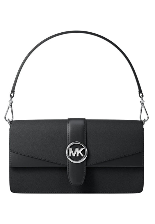 Michael Kors Greenwich Medium Saffiano Leather Convertible Shoulder - Black