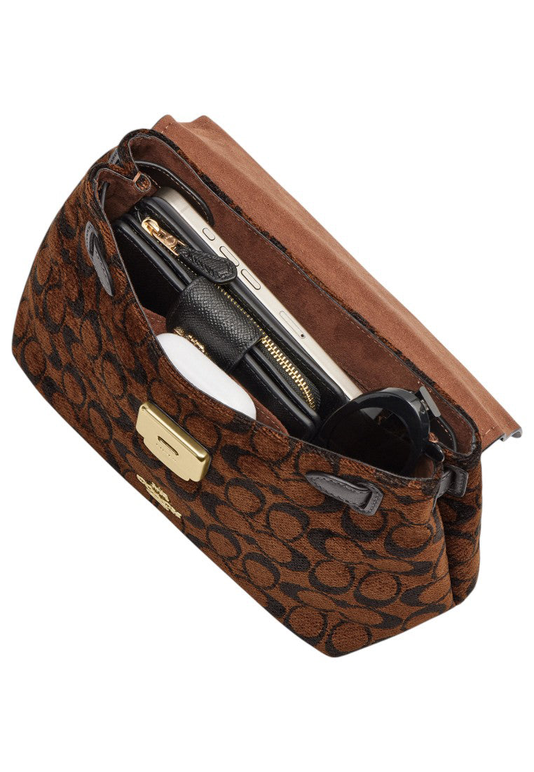Coach Emory Top Handle Bag In Signature Chenille - Truffle
