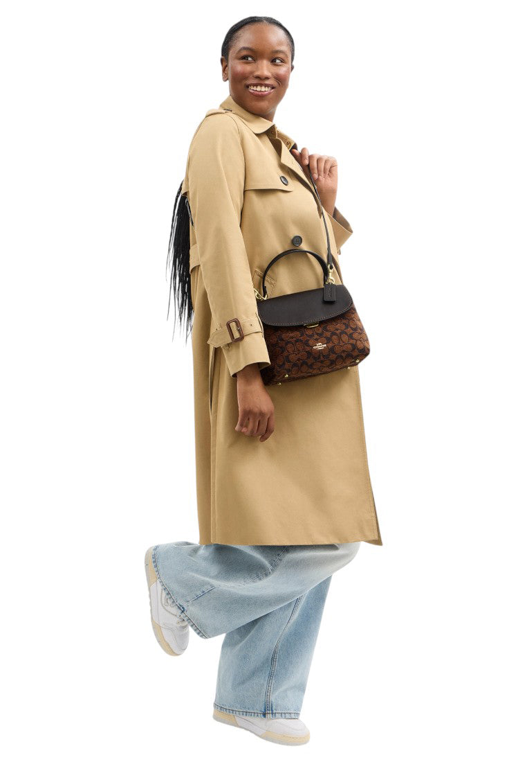 Coach Emory Top Handle Bag In Signature Chenille - Truffle