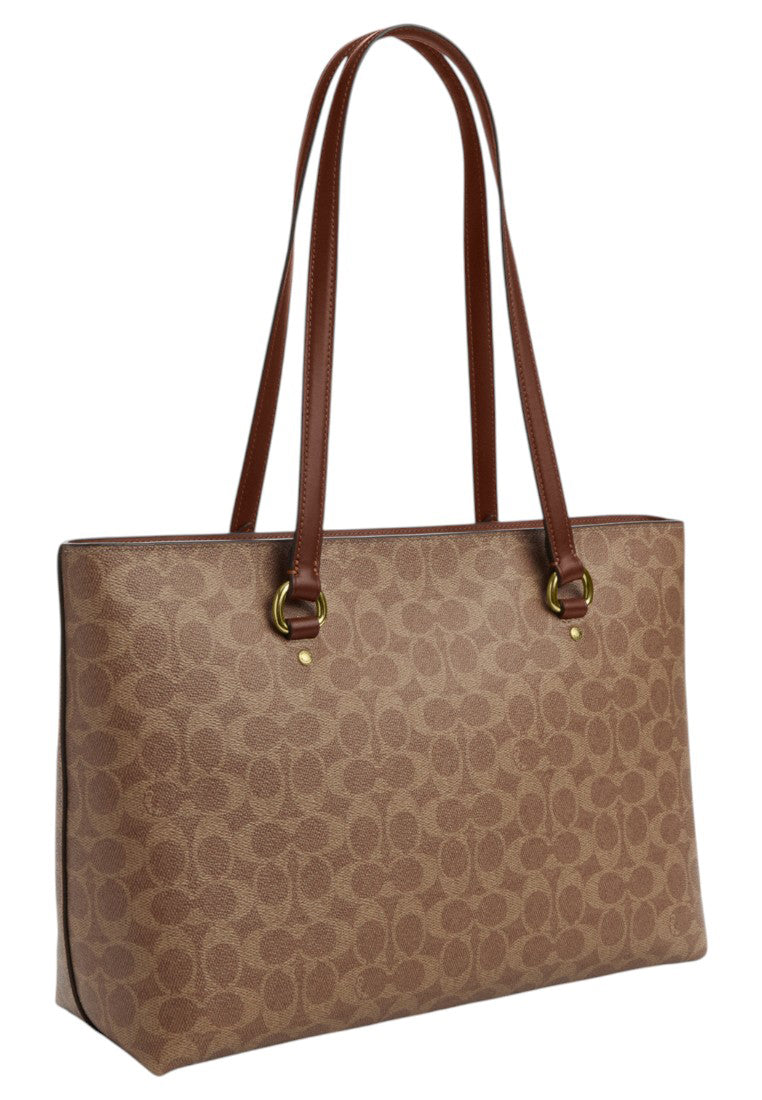 Coach Station Tote Bag In Signature Canvas - Tan/Brown