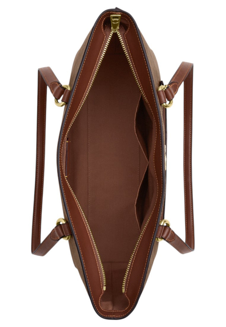 Coach Station Tote Bag In Signature Canvas - Tan/Brown