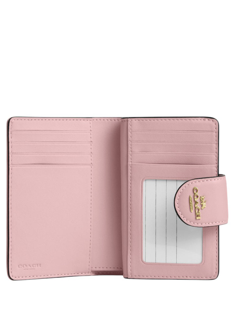Coach Medium Corner Zip Wallet In Signature Denim - Light Pink