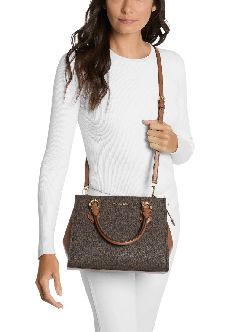Michael Kors Marilyn Medium Satchel in Signature - Brown