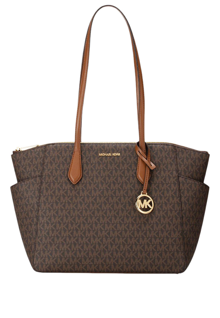Michael Kors Marilyn Medium Signature Logo Tote Bag - Brown