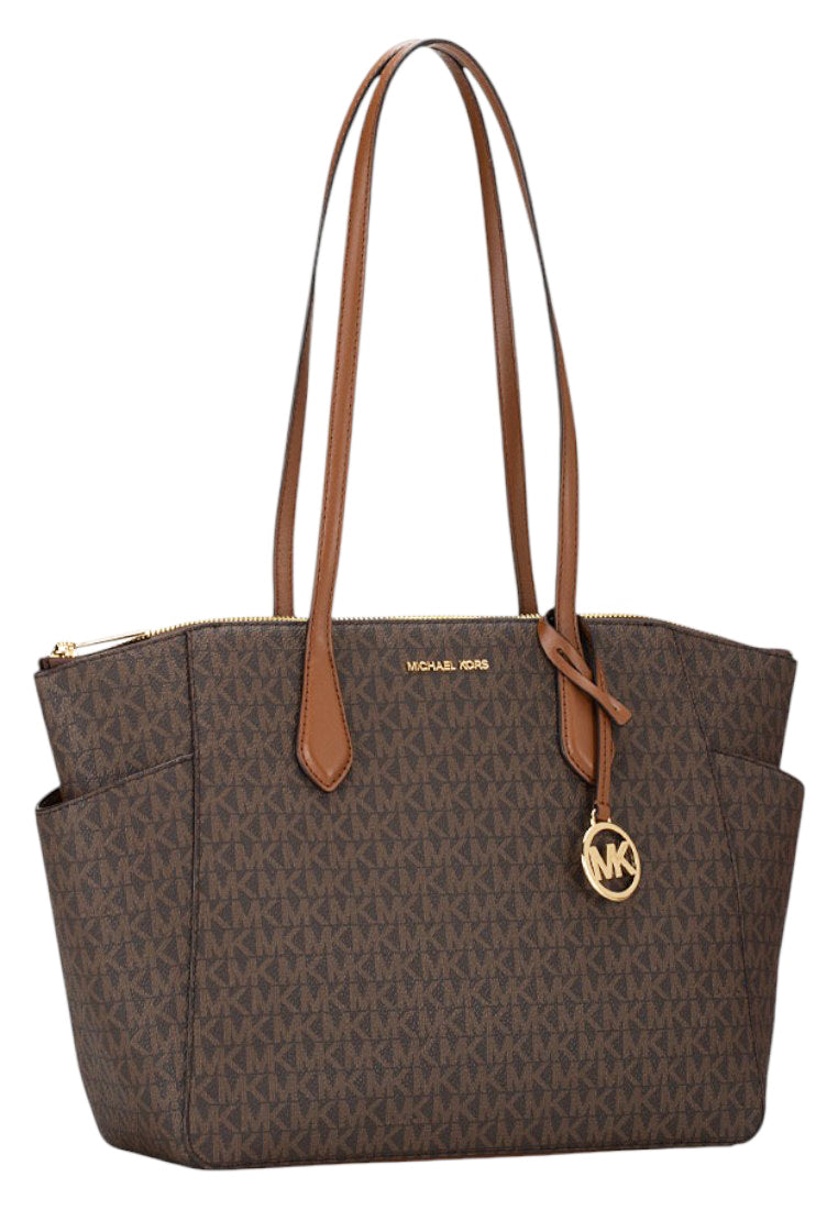 Michael Kors Marilyn Medium Signature Logo Tote Bag - Brown
