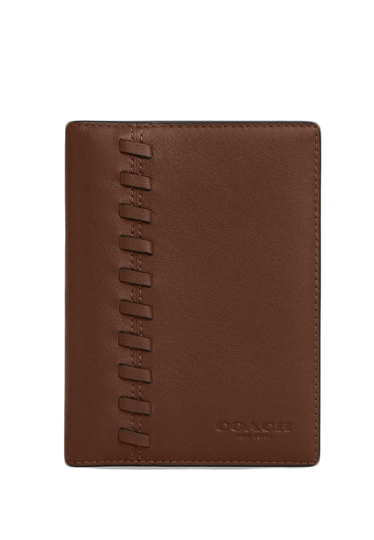 Coach Mens Passport Card Case With Whipstitch - Saddle Brown