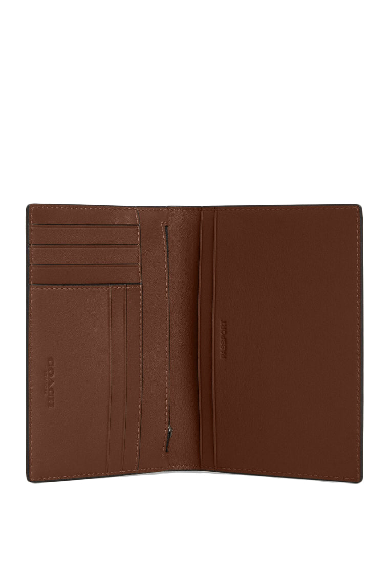 Coach Mens Passport Card Case With Whipstitch - Saddle Brown