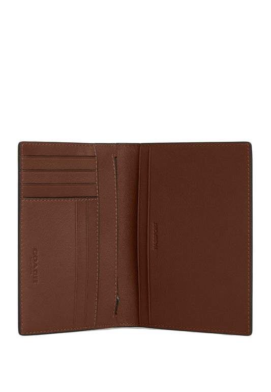 Coach Mens Passport Card Case With Whipstitch - Saddle Brown