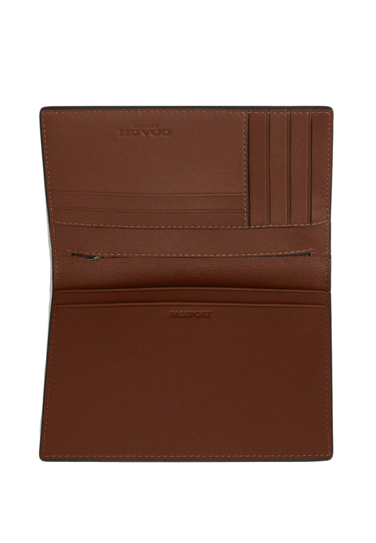 Coach Mens Passport Card Case With Whipstitch - Saddle Brown