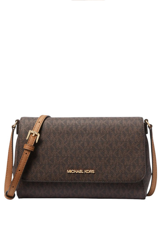 Michael Kors Medium Logo Convertible Crossbody Bag - Brown