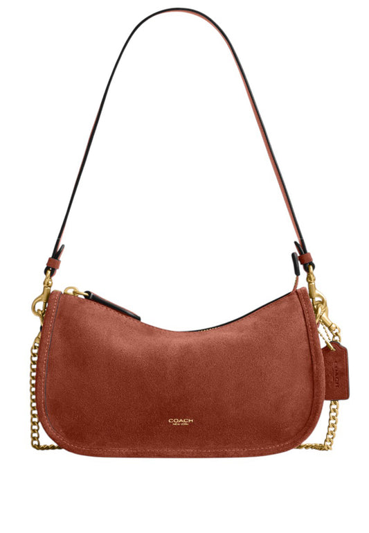Coach Suede Waverly Leather Bag - Clay