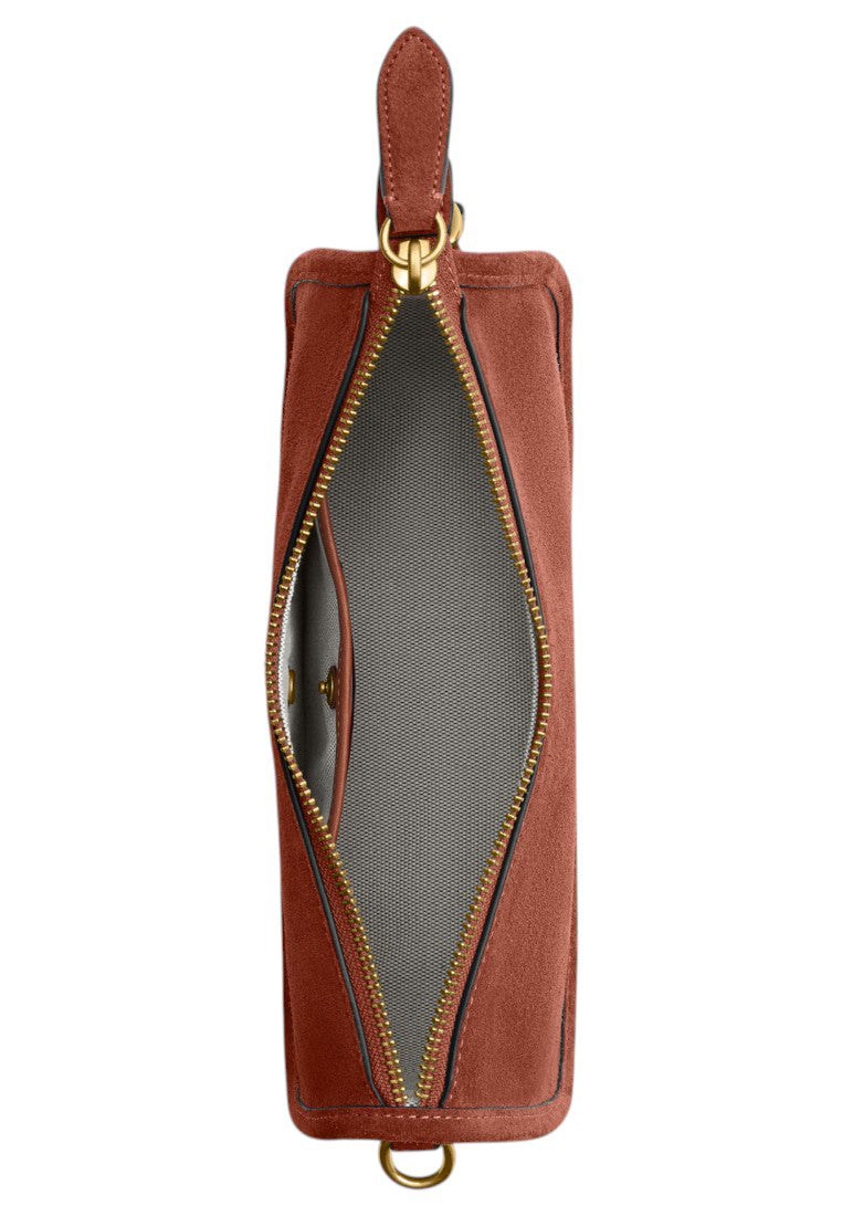 Coach Suede Waverly Leather Bag - Clay