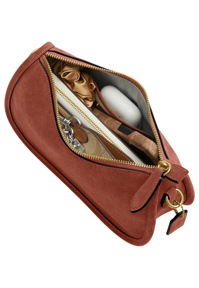 Coach Suede Waverly Leather Bag - Clay