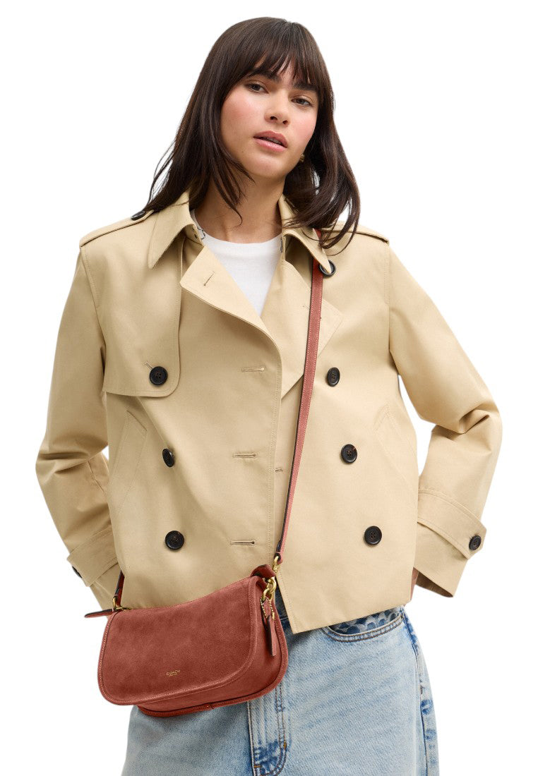 Coach Suede Waverly Leather Bag - Clay