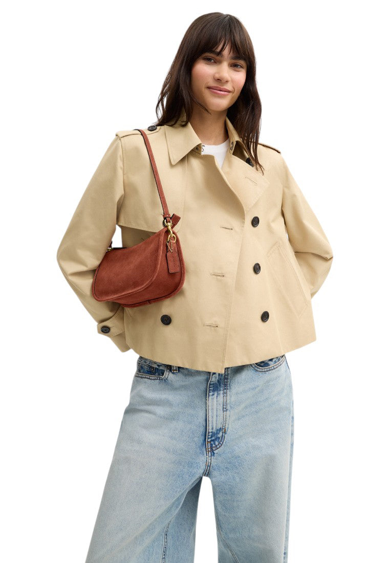 Coach Suede Waverly Leather Bag - Clay