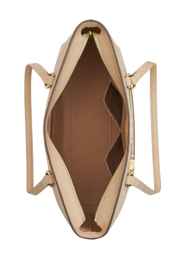Coach Station Tote Bag In Signature Leather - Oat Beige
