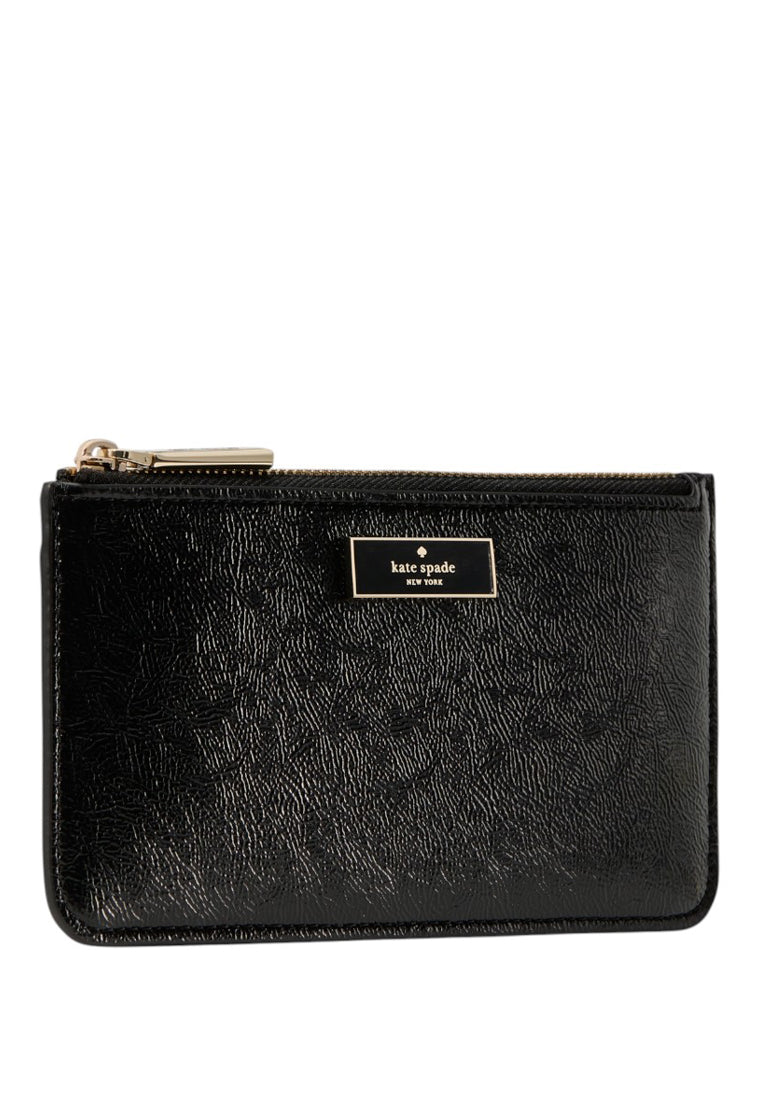 Kate Spade Bridget Crinkle Patent Large Slim Card Holder - Black