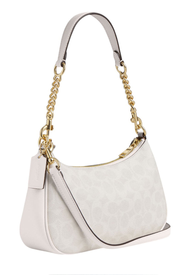 Coach Teri Shoulder Bag In Signature Canvas - White/Chalk