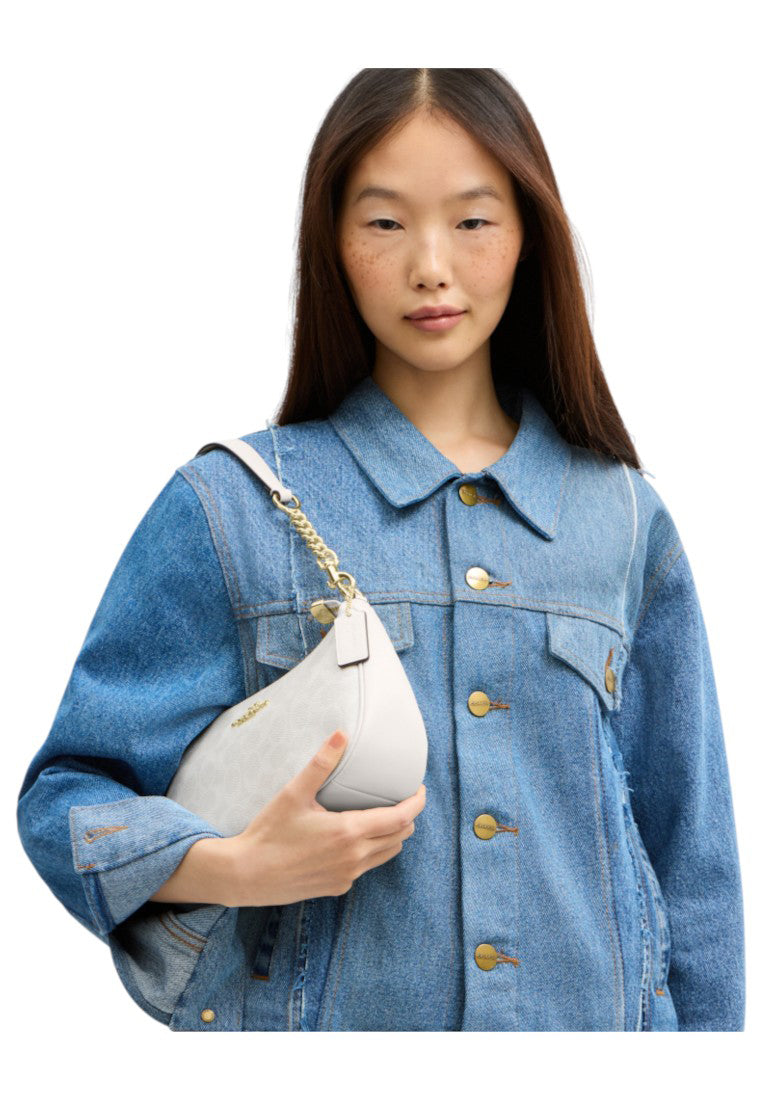Coach Teri Shoulder Bag In Signature Canvas - White/Chalk