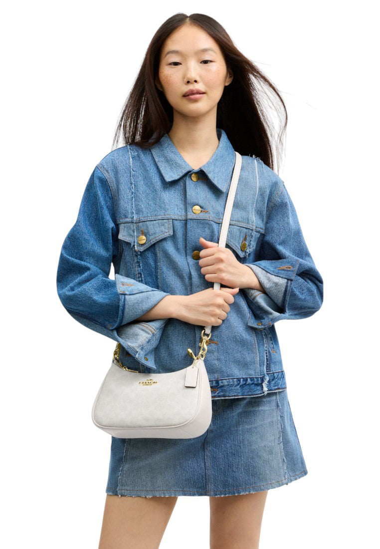Coach Teri Shoulder Bag In Signature Canvas - White/Chalk