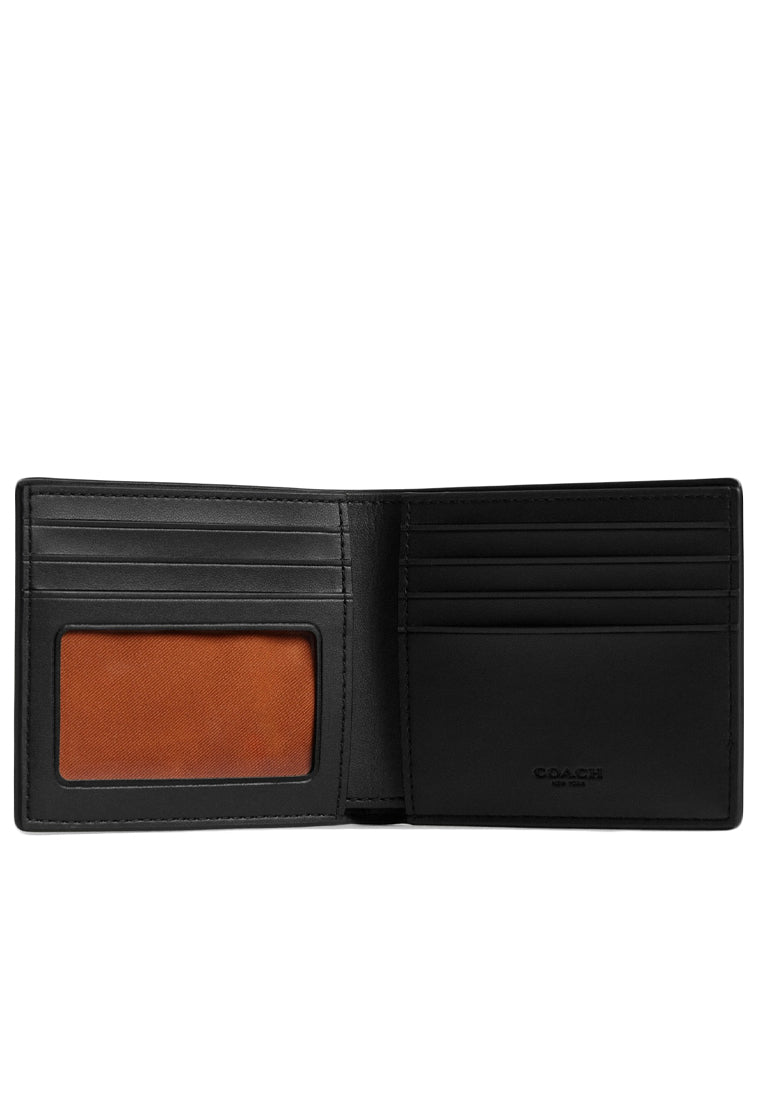 Coach Mens ID Billfold Wallet In Signature Canvas - Tan/Black