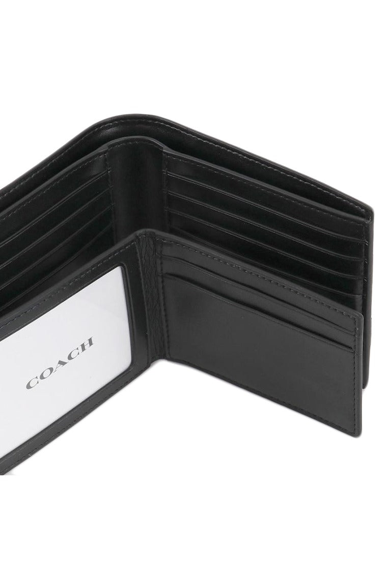 Coach Mens 3 In 1 Wallet In Signature Canvas With Varsity Stripe - Charcoal/Denim/Chalk