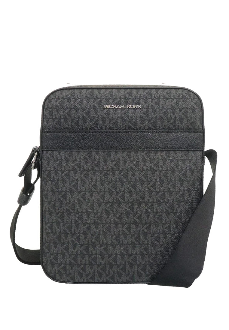 Michael Kors Mens Cooper Signature Logo Flight Bag - Black
