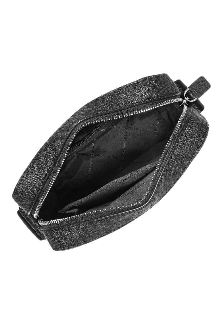 Michael Kors Mens Cooper Signature Logo Flight Bag - Black