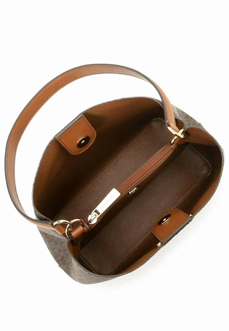 Michael Kors Pratt Medium Bucket Shoulder Bag - Brown