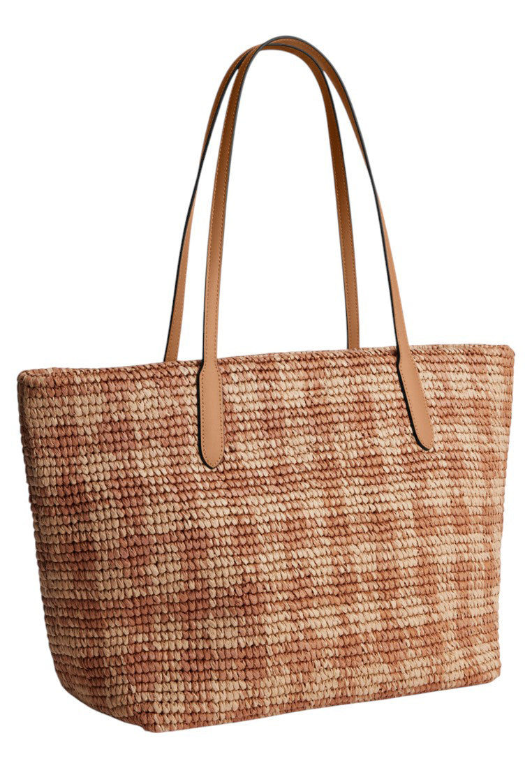 Coach City Tote Bag With Gingham Print - Tan