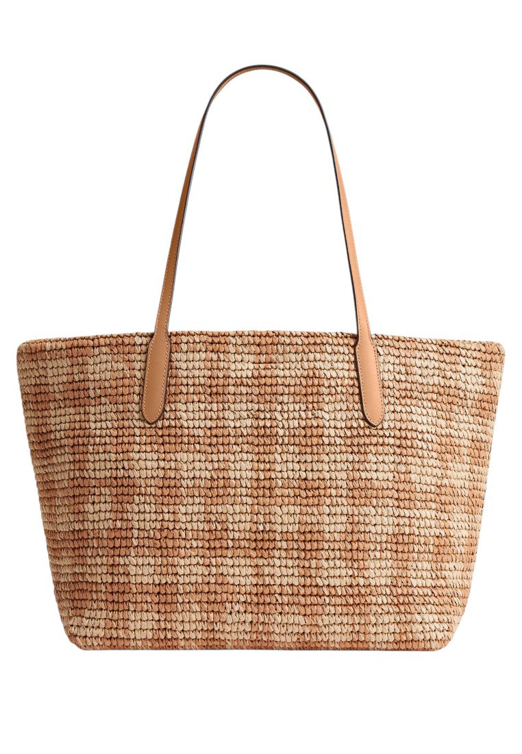 Coach City Tote Bag With Gingham Print - Tan
