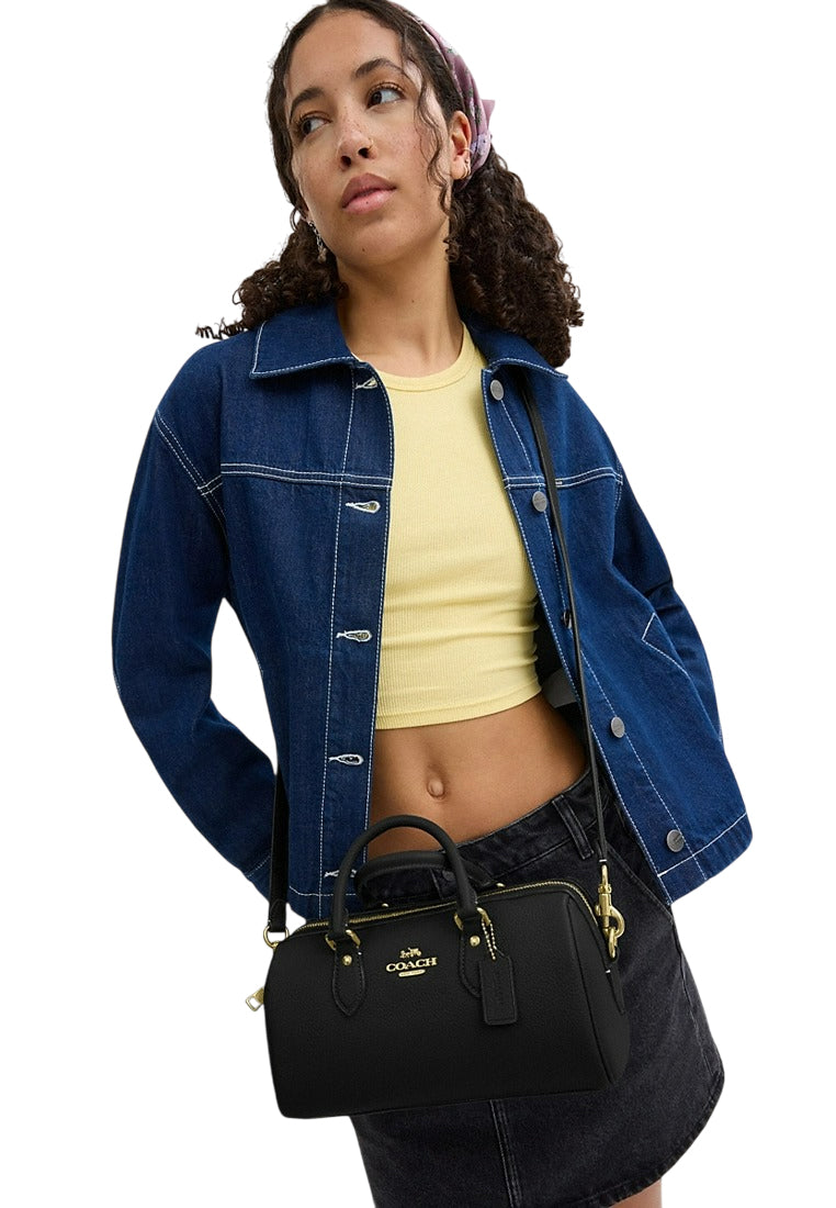 Coach Rowan Long Satchel Bag - Black