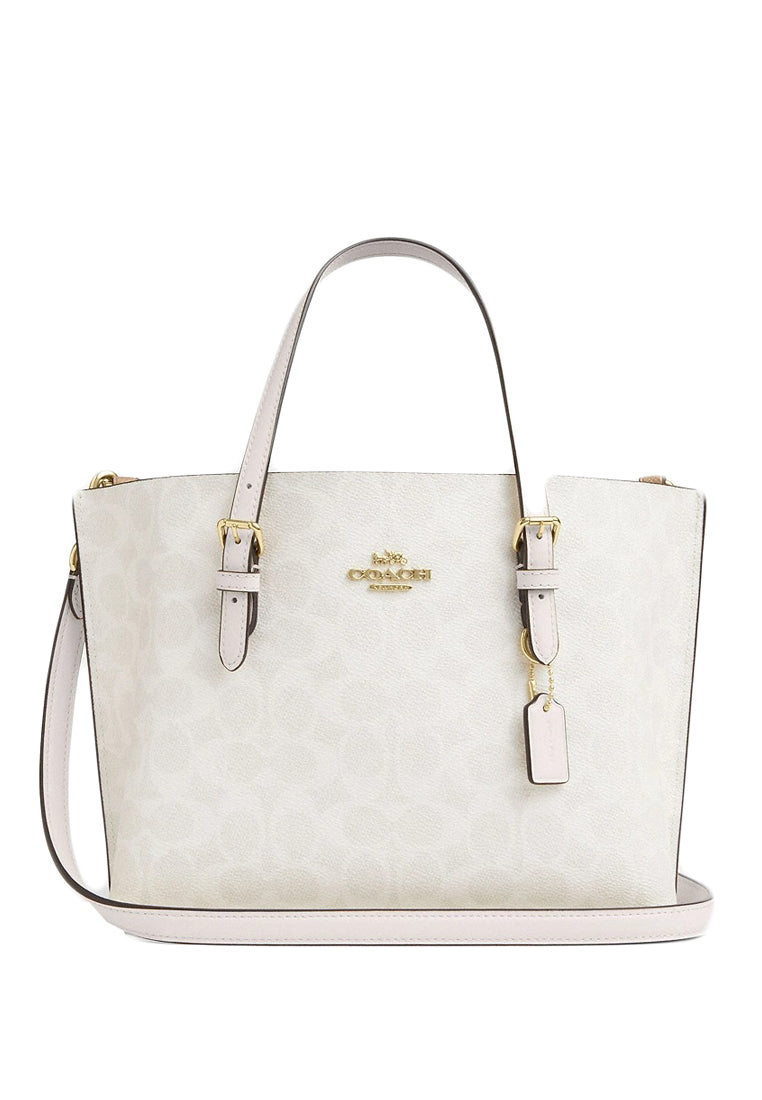 Coach Mollie Tote 25 In Signature Canvas - White