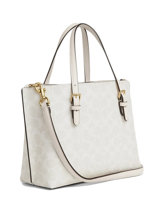 Coach Mollie Tote 25 In Signature Canvas - White