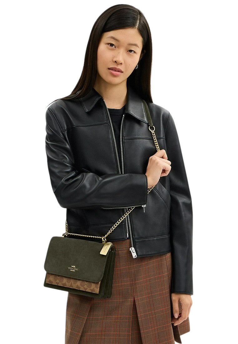 Coach Klare Crossbody Bag In Signature Canvas - Army Green/Tan