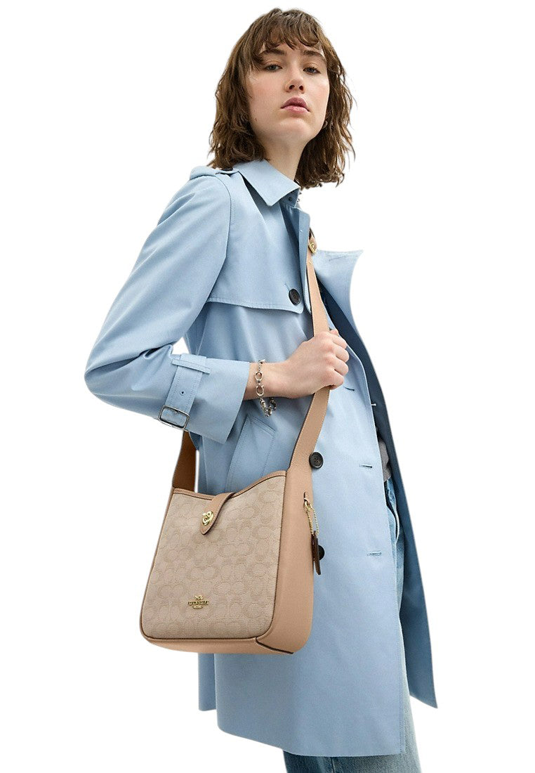 Coach Hadley Convertible Crossbody Bag With Signature Canvas - Dark Natural