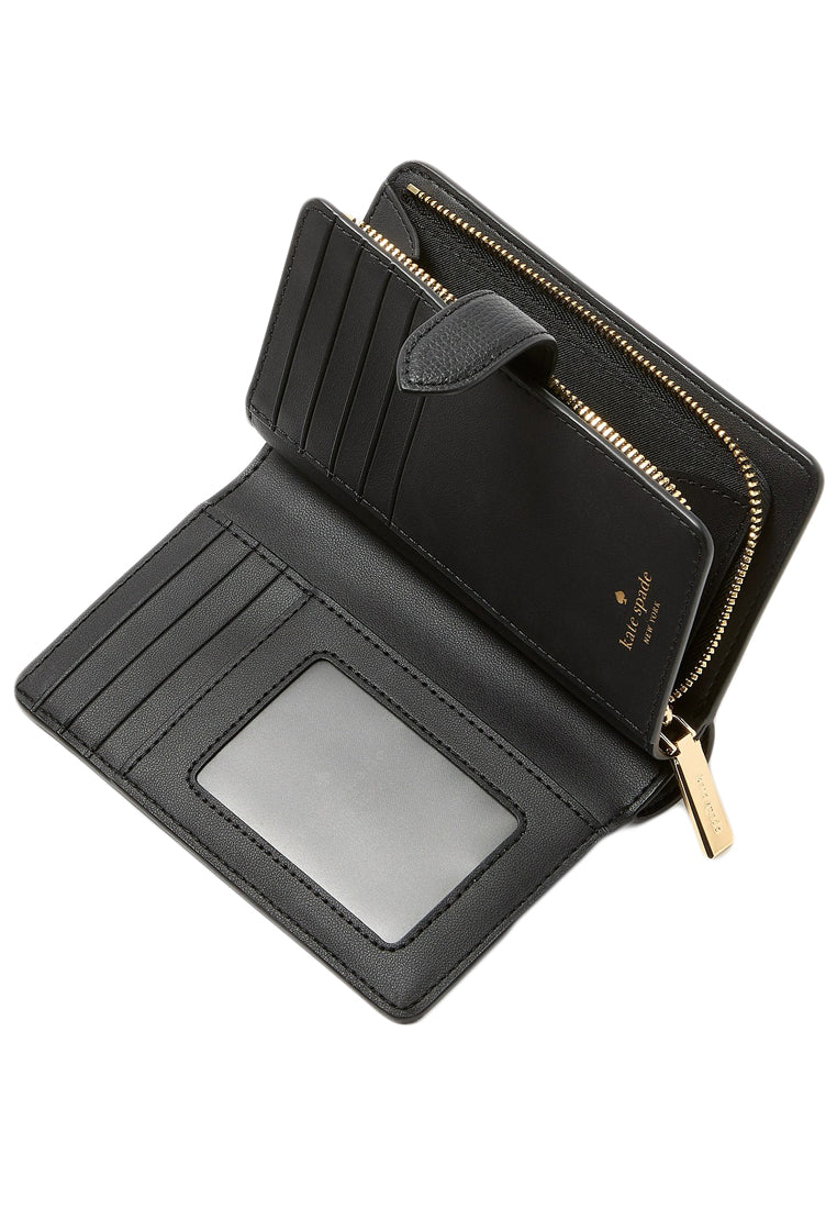 Kate Spade Spade Flower Embroidered Medium Bifold Wallet - Black